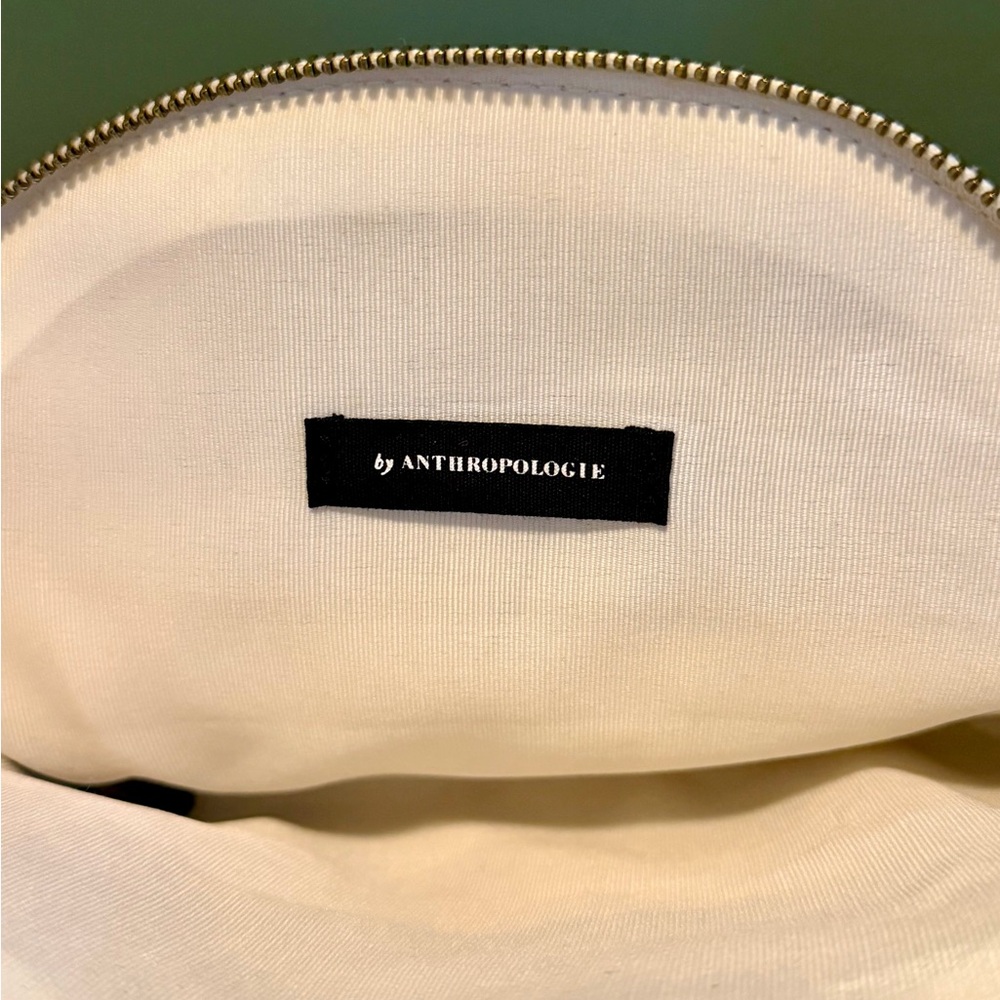 Anthropologie Crossbody White Woven Leather Purse with Adjustable Strap - Picture 2 of 14